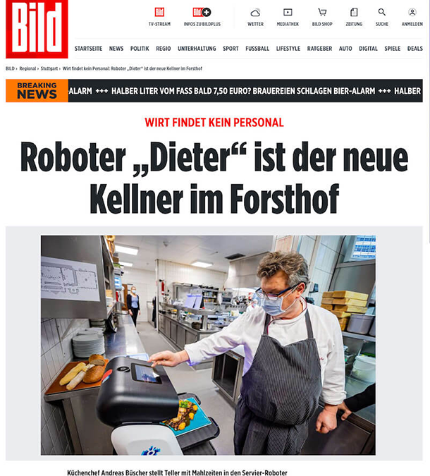 Bericht auf bild.de über den Serviceroboter Dieter